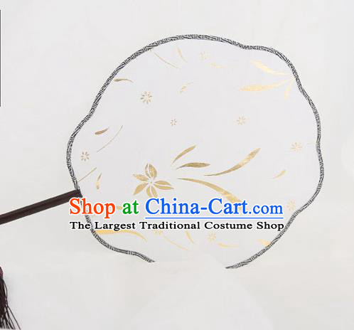 Traditional Chinese Crafts Palace Silk Fans Round Fans Ancient Princess Gilding Fan for Women