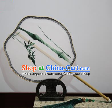 Traditional Chinese Crafts Palace Fans Embroidered Bamboo Fans Ancient Silk Fan for Women
