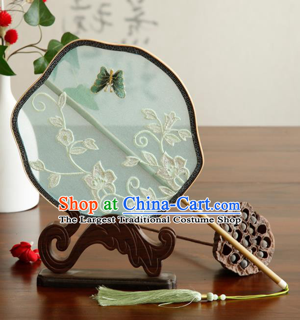 Traditional Chinese Crafts Palace Fans Embroidered Fans Ancient Organza Fan for Women