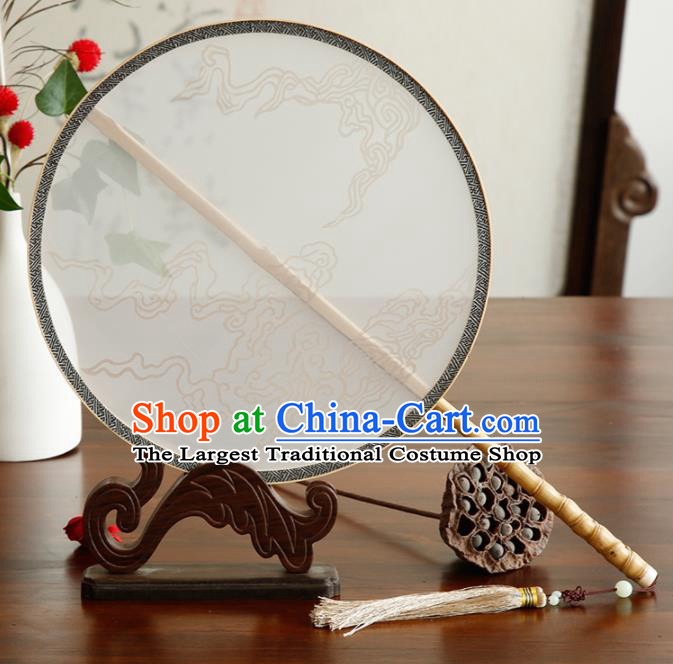 Chinese Traditional Palace Fans Hanfu Round Fans Ancient Silk Fan for Women