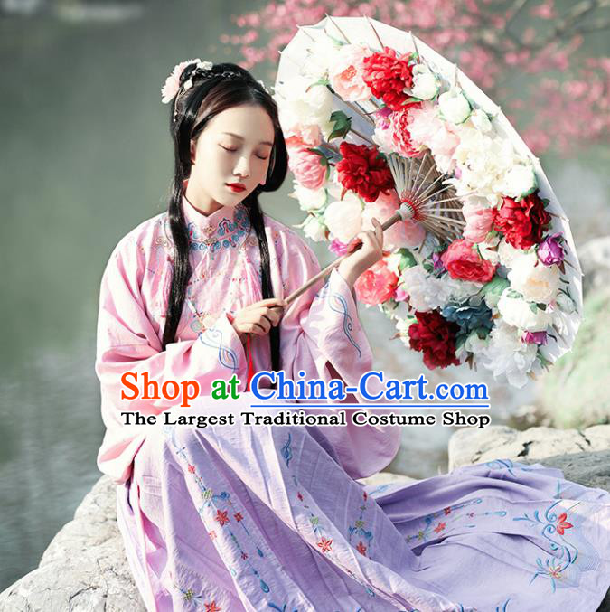 Chinese Ancient Drama Embroidered Costumes Traditional Ming Dynasty Princess Hanfu Dress for Women