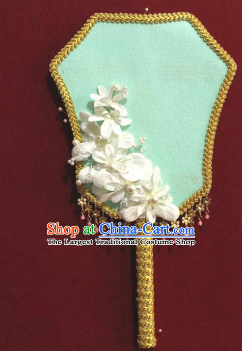 Chinese Traditional Green Palace Fans Ancient Wedding Jewelry Accessories for Women