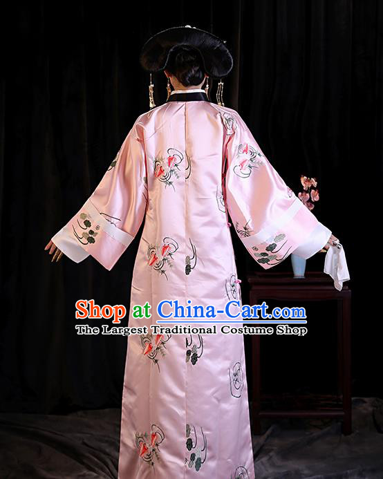 Chinese Ancient Drama Clothing Qing Dynasty Manchu Imperial Concubine Embroidered Costumes for Women