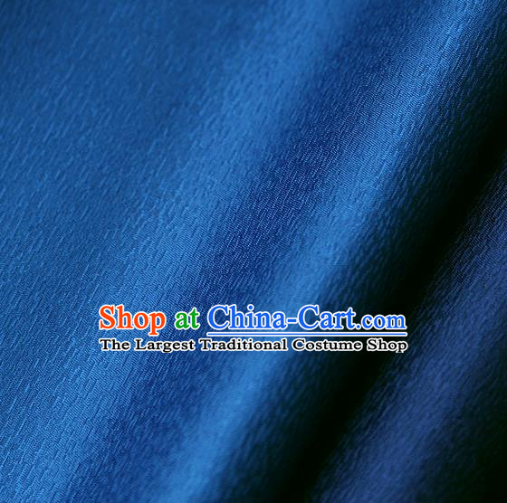 Traditional Asian Classical Blue Brocade Cloth Drapery Korean Hanbok Palace Satin Silk Fabric