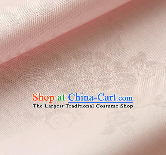Traditional Asian Classical Pattern Pink Brocade Cloth Drapery Korean Hanbok Palace Satin Silk Fabric