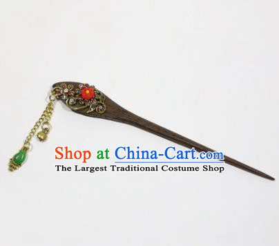 Chinese Traditional Palace Hair Accessories Wood Hairpins Ancient Bride Hair Clip for Women