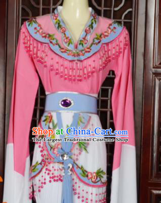 Traditional Chinese Beijing Opera Actress Costumes Ancient Peri Princess Pink Dress for Adults