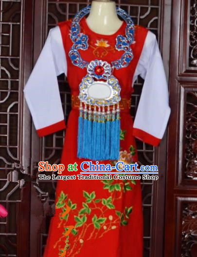 Top Grade Chinese Beijing Opera Costumes Peking Opera Niche Red Embroidered Robe for Adults