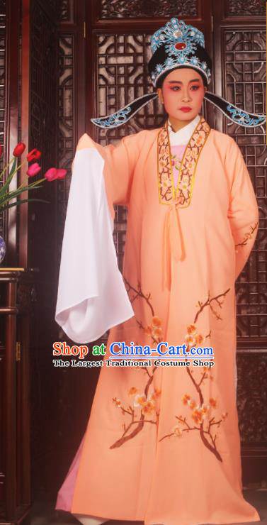 Top Grade Chinese Beijing Opera Costumes Peking Opera Niche Embroidered Orange Robe for Adults