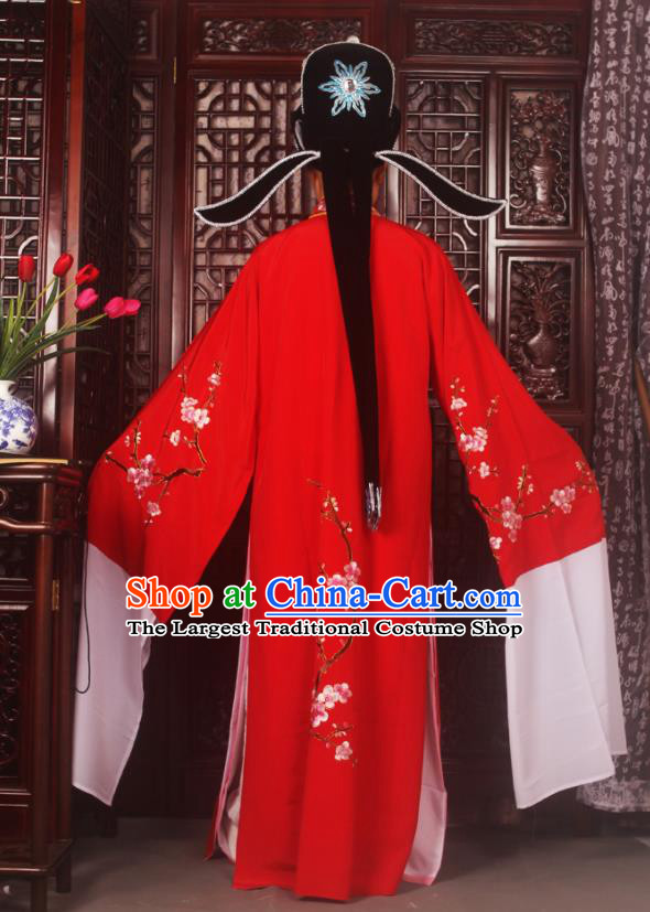 Top Grade Chinese Beijing Opera Costumes Peking Opera Niche Embroidered Red Robe for Adults