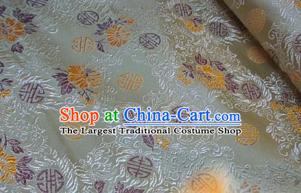 Traditional Chinese Royal Pattern Light Golden Brocade Tang Suit Fabric Silk Fabric Asian Material