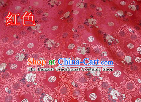 Traditional Chinese Royal Pattern Red Brocade Tang Suit Fabric Silk Fabric Asian Material