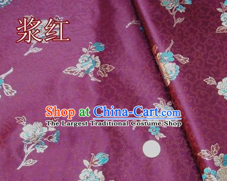 Traditional Chinese Royal Pattern Amaranth Brocade Tang Suit Fabric Silk Fabric Asian Material