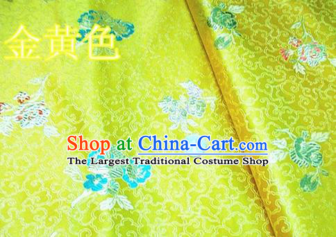 Traditional Chinese Royal Pattern Golden Brocade Tang Suit Fabric Silk Fabric Asian Material