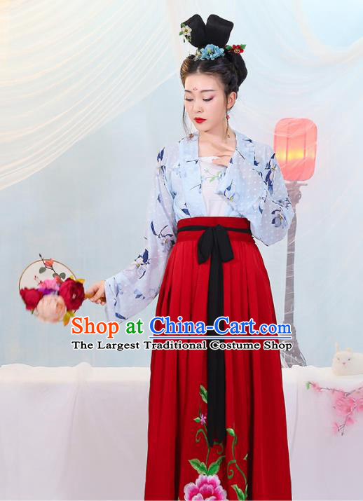 Chinese Traditional Tang Dynasty Las Meninas Costumes Ancient Drama Court Maid Hanfu Dress for Women