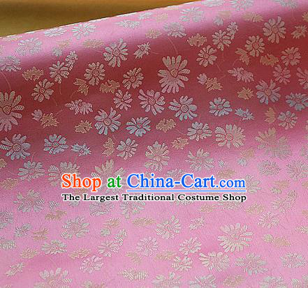 Asian Traditional Classical Pattern Pink Brocade Cloth Drapery Korean Hanbok Palace Satin Silk Fabric