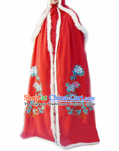 Chinese Traditional Han Dynasty Princess Red Cloak Ancient Palace Lady Cape for Women