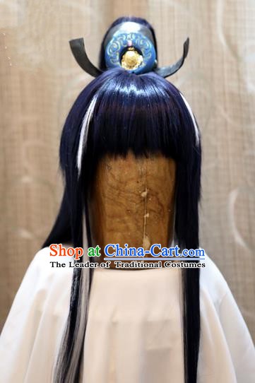 China Ancient Tang Dynasty Cosplay Swordsman Hair Accessories Wig Sheath
