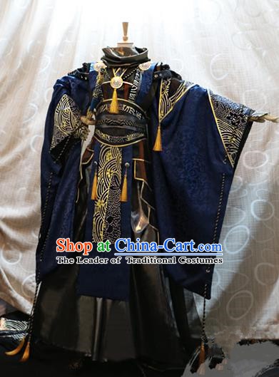 Ancient China Cosplay Han Dynasty Swordsman Costumes Royal Highness Clothing for Men