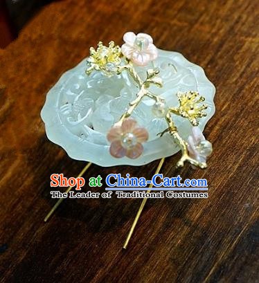 Chinese Handmade Classical Hair Accessories Luxurious Jade Hair Clip Ancient Hairpins for Women