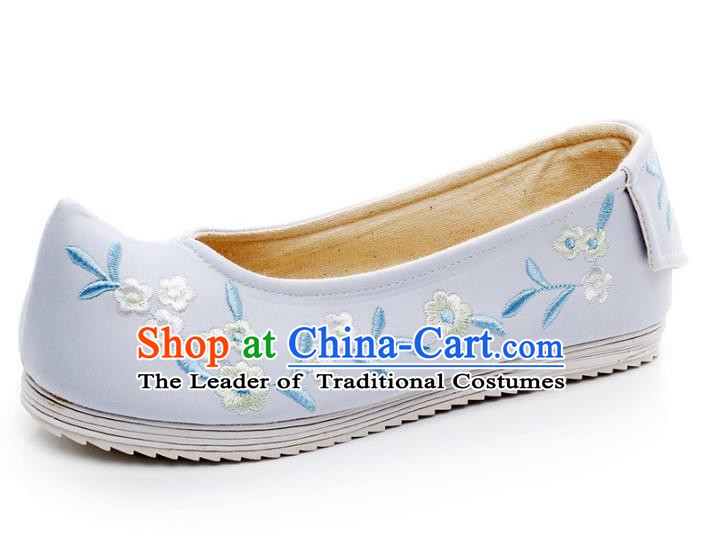Asian Chinese Wedding Shoes Embroidery Princess Shoes, Traditional China Handmade Hanfu Shoes Embroidered Shoes