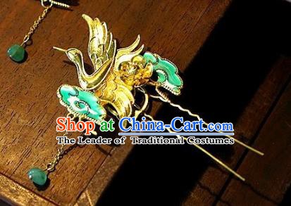 Chinese Handmade Classical Hair Accessories Ancient Crane Hairpins Hair Clip for Women