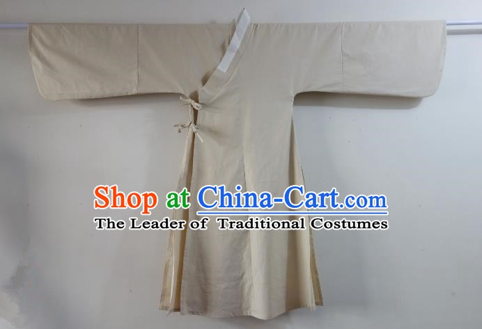 Ancient China Ming Dynasty Swordsman Costumes Beige Priest Frock for Men