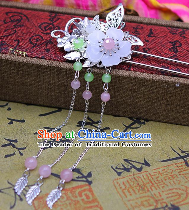 Handmade Chinese Ancient Princess Hair Accessories Butterfly Tassel Step Shake Hairpins for Women