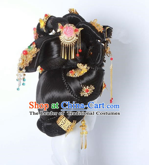 Chinese Ancient Style Wedding Costume Hair Accessories Cosplay Clothing and Hairpins Headwear for Women