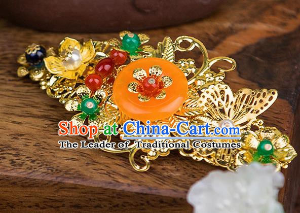 Handmade Asian Chinese Ancient Palace Lady Hair Accessories Hanfu Jade Hair Comb for Women