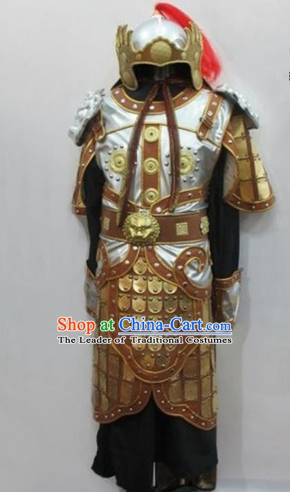Traditional Ancient Chinese General Helmet and Armour Clothing for Men