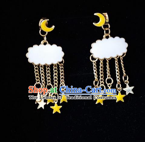 European Western Bride Vintage Moon Cloud Earbob Accessories Renaissance Earrings for Women