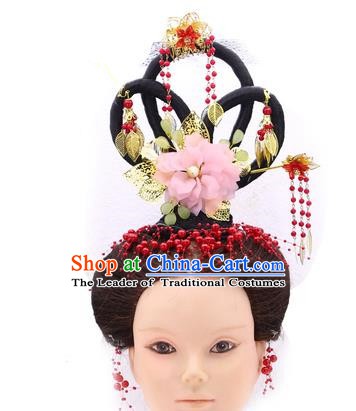Handmade Asian Chinese Ancient Imperial Concubine Hair Accessories Wig and Hairpins for Kids