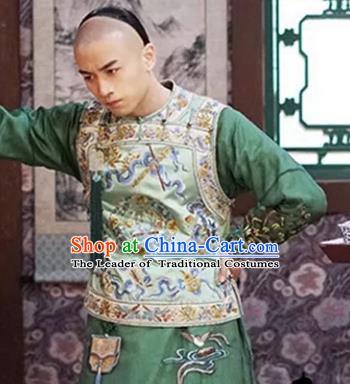 Traditional Chinese Qing Dynasty Royal Prince Embroidered Costume for Men