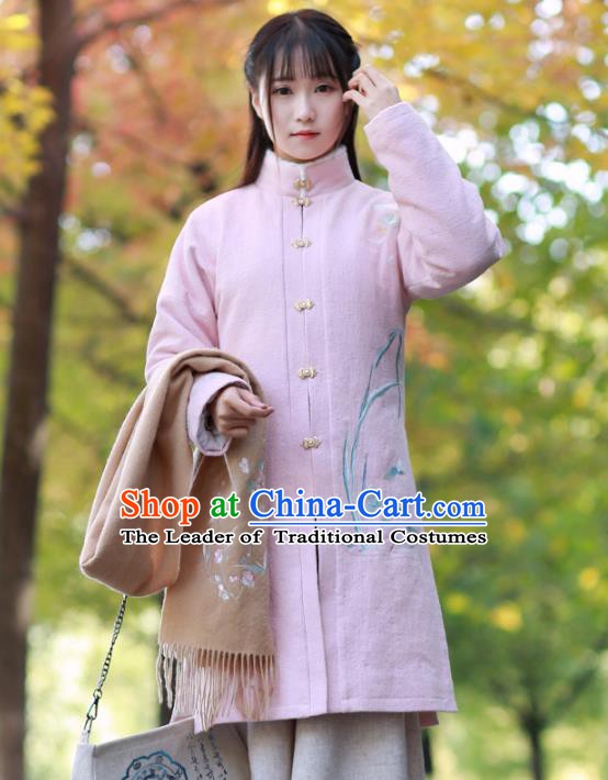 Traditional Chinese National Costume Embroidered Hanfu Coats Tangsuit Dust Coat for Women