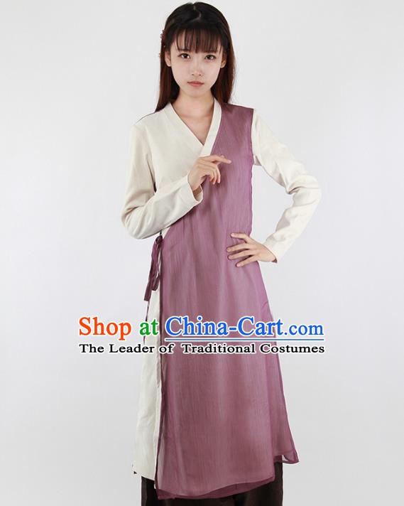 Traditional Chinese National Costume Embroidered Cheongsam Shirts Hanfu Dress for Women