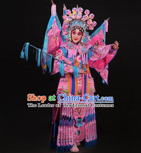 Traditional Chinese Beijing Opera Swordplay Costume Peking Opera Blues Embroidered Clothing for Women