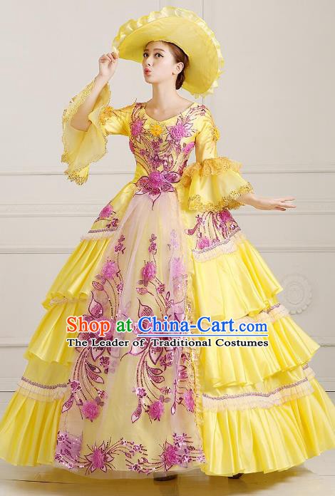 Traditional European Court Noblewoman Renaissance Costume Dance Ball Princess Full Dress for Women