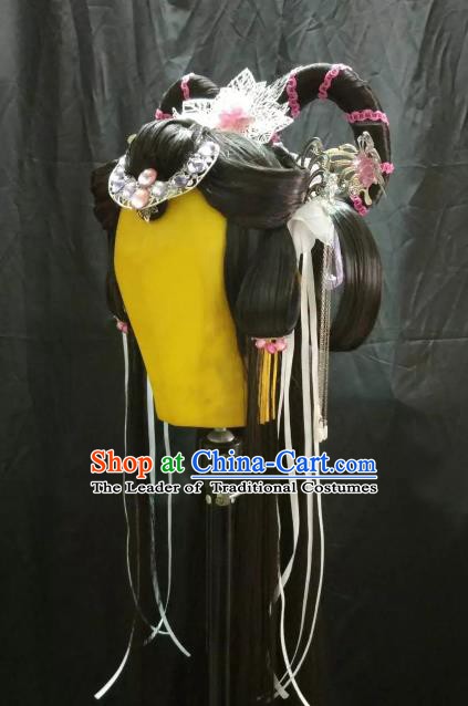 Ancient Chinese Costume hanfu Chinese Wedding Dress traditional china Cosplay Swordsman Wig Clothing Headwear