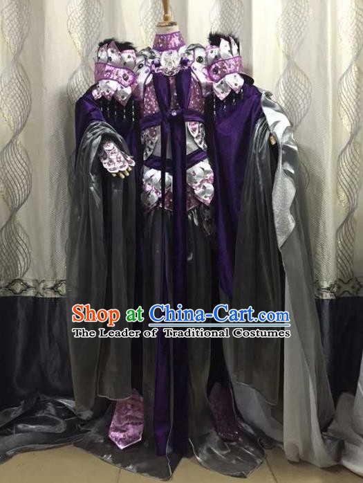 China Ancient Cosplay Female General Costume Traditional Halloween Swordsman Hanfu Clothing for Women