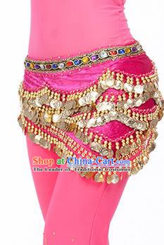 Traditional Asian Indian Belly Dance Waist Accessories Rosy Waistband India National Dance Belts for Women