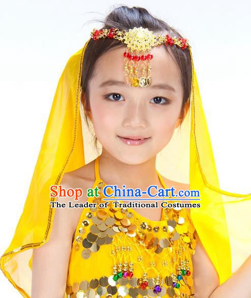 Asian Indian Belly Dance Hair Accessories Frontlet and Veil for for Kids