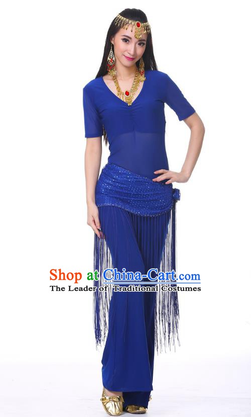 Indian Belly Dance Costume India Raks Sharki Royalblue Suits Oriental Dance Clothing for Women