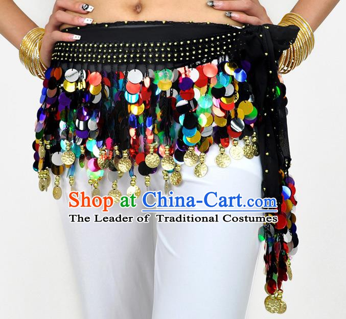 Indian Belly Dance Belts Colorful Paillette Waistband India Raks Sharki Waist Accessories for Women