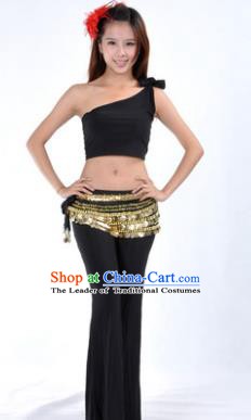 Asian Indian Belly Dance Costume India Oriental Dance Black Suits for Women