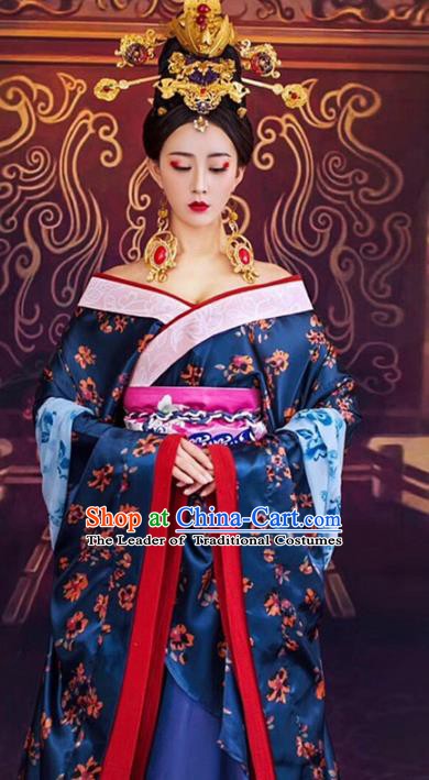Chinese Traditional Tang Dynasty Imperial Concubine Dance Costumes and Headpiece Complete Set for Women