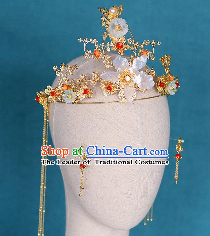 Chinese Hair Jewelry Accessories Xiuhe Suit Hairpins Headwear Headdress Hair Crown for Women