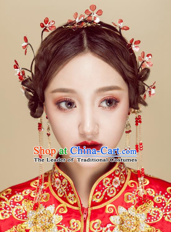 Chinese Handmade Classical Wedding Hair Accessories Ancient Wintersweet Hair Clasp Hairpins Headdress for Women