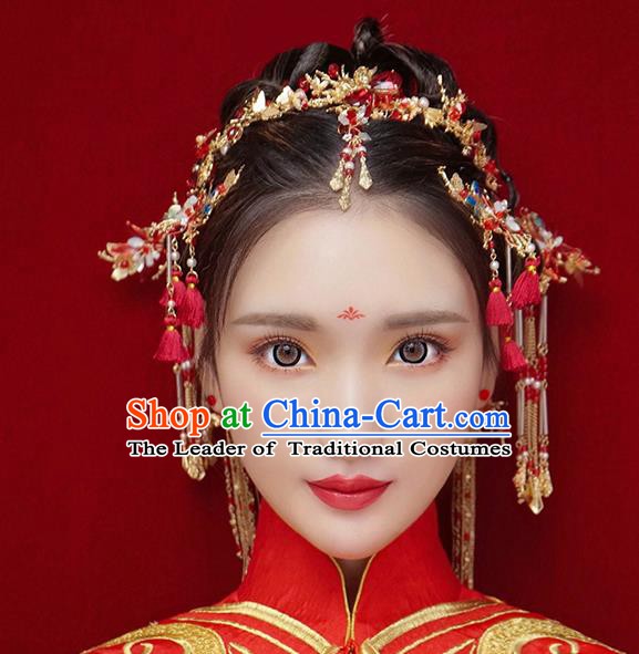 Chinese Handmade Classical Hair Accessories Ancient Bride Wedding Hair Clasp Hairpins Complete Set for Women