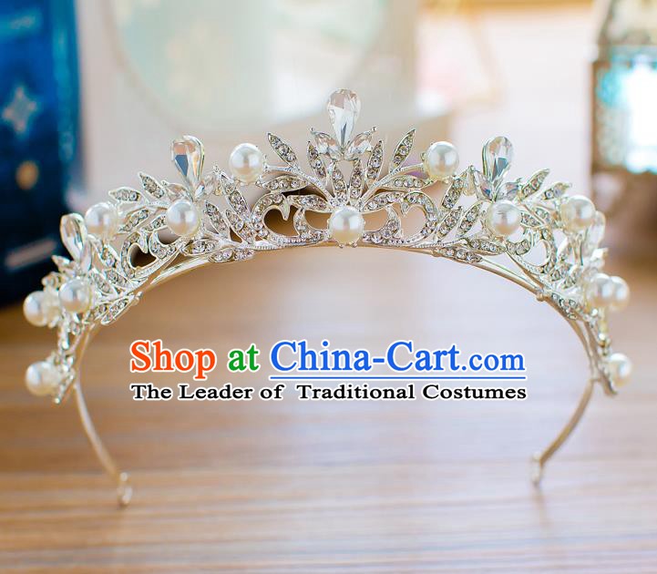 Handmade Classical Hair Accessories Baroque Crystal Royal Crown Princess Coronet for Women